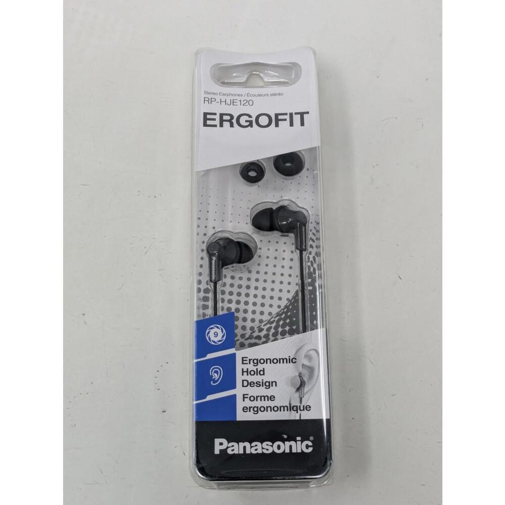 Panasonic ErgoFit Wired Earbuds Headphones 3.5mm jack BJ-HJE120 Black NEW